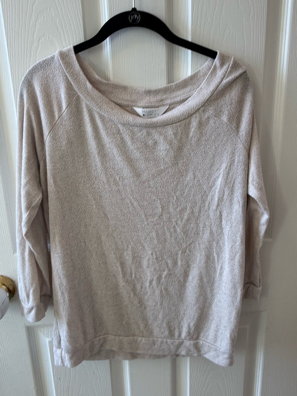 Market & Spruce 3/4 Sleeve Boat Neck Pullover Top Size M